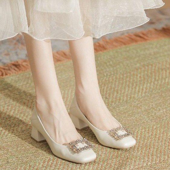 

Niche Mary Jane shoes 2025 spring new versatile evening high heels women s gentle skirt thick heel single shoes 40