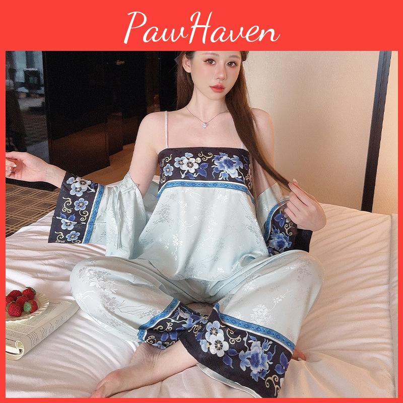 New Style Womens Pajama Set With Satin Fabric And Breathable Design For Home Sleep Comfort