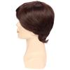 Mens Short Straight Brown Wig With Long Fluffy Bangs Synthetic Hair Daily Wear