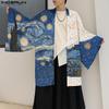 Cardigan Hauts Décontractés Amples à Manches 3/4 et Imprimé Floral Sans Col Ouvert sur le Devant pour Homme