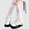 Sweet Style Bow Design Lace Leg Cover Long Socks for Women Summer Thin Breathable White Knee High Leg Warmers Stockings 1Pair