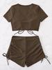 European & American Women's Sexy Tie-up Bow Fashion Beach Swimsuit Set