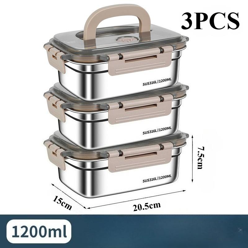 

Stainless Steel Fresh-Keeping Bento Box - Leak-Proof Airtight Container, Portable for Picnic Salad & Fridge Storage