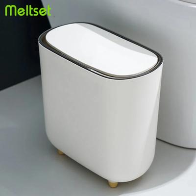Narrow Shape Trash Can Press Type Garbage Bin for Bathroon Toilet Gap Kitchen  Garbage Bucket with Lid