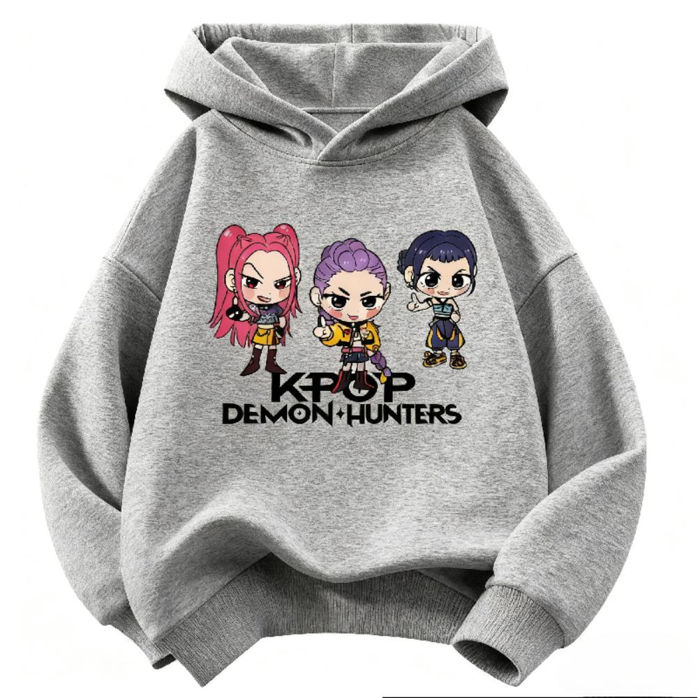 Kpop Devil Hunter Children's Hoodie, Warm for Autumn and Winter, Stylish Boys' and Girls' Clothing, Casual Girls' Outfit.