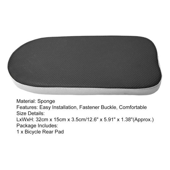 Bicycle Back Seat Cushion Thickened Sponge Stability Black Buckles Bike Seat Plate Cycling Supplies