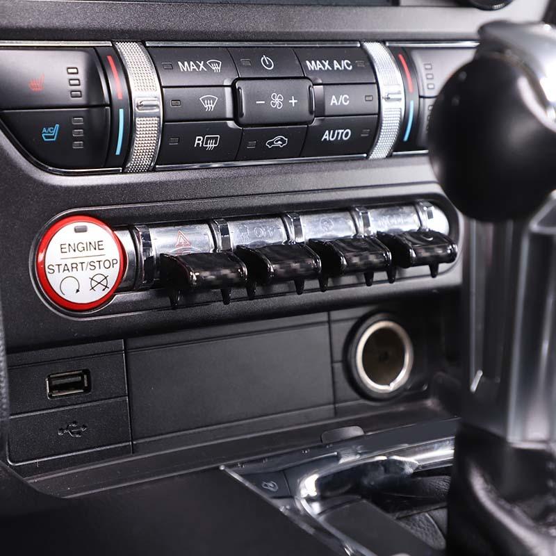 Botão de navegação de controle central de carro/botão de partida adesivos decorativos de capa adequados para Ford Mustang 2015 Up ABS acessórios interiores