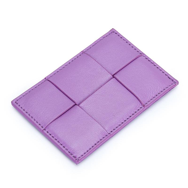 Leather Ultra-thin Small Change Purse Ins-style Exquisite Sheepskin Woven Card Bag Transformed Into Portable