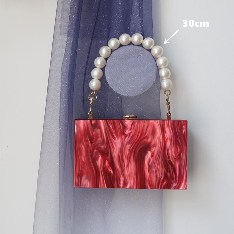 New Fashion Woman Handbag Accessory Parts White Pearl Acrylic Resin Chain Luxury Solid Strap Women Shoulder Clutch Handle Chains