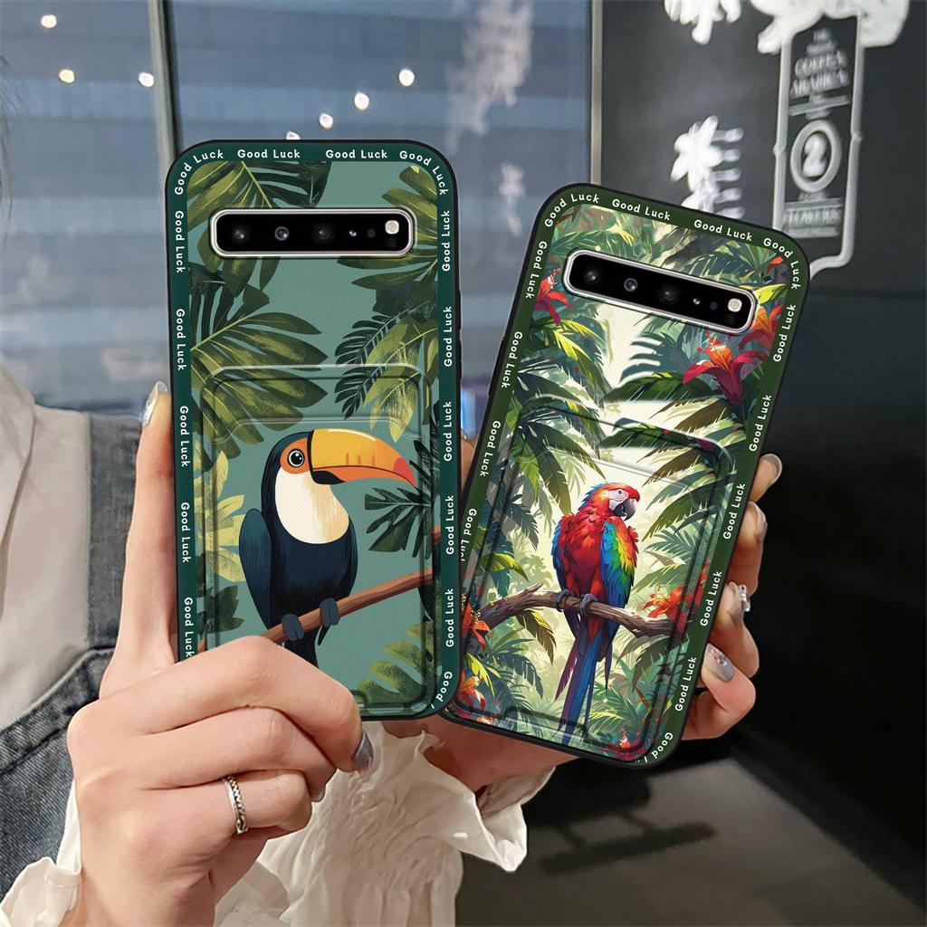 Shockproof Silicone Phone Case For Samsung Galaxy S10 5G/SM-G977N Soft Case Cover Cute Anti-knock Card Slot Back Cover