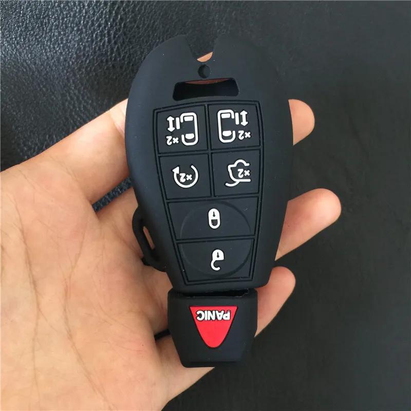 

7 Button silicone rubber car key cover case For Chrysler Town Country Dodge Grand Caravan Smart Remote car Key чорний
