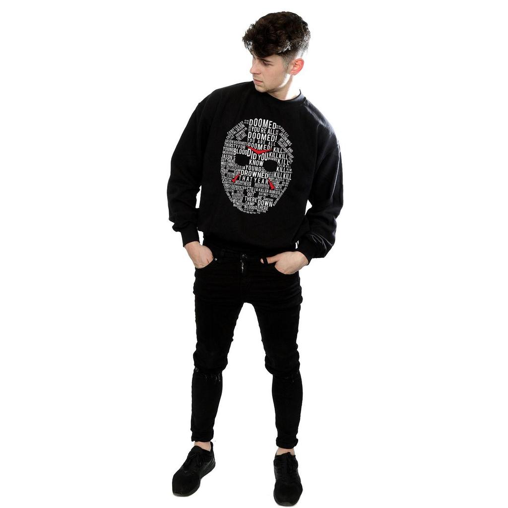 Friday 13th Mens Jason Text Mask Sweatshirt
