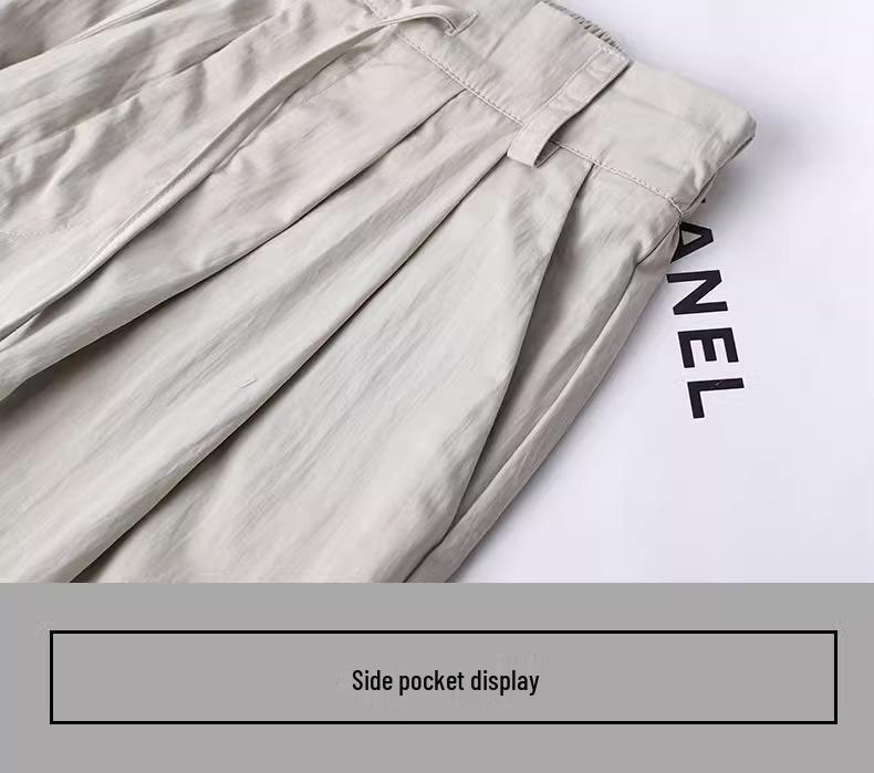 Women's 2025 American Retro Wide-Leg Parachute Cargo Pants - Quick-Dry, High-Waisted, Loose Fit
