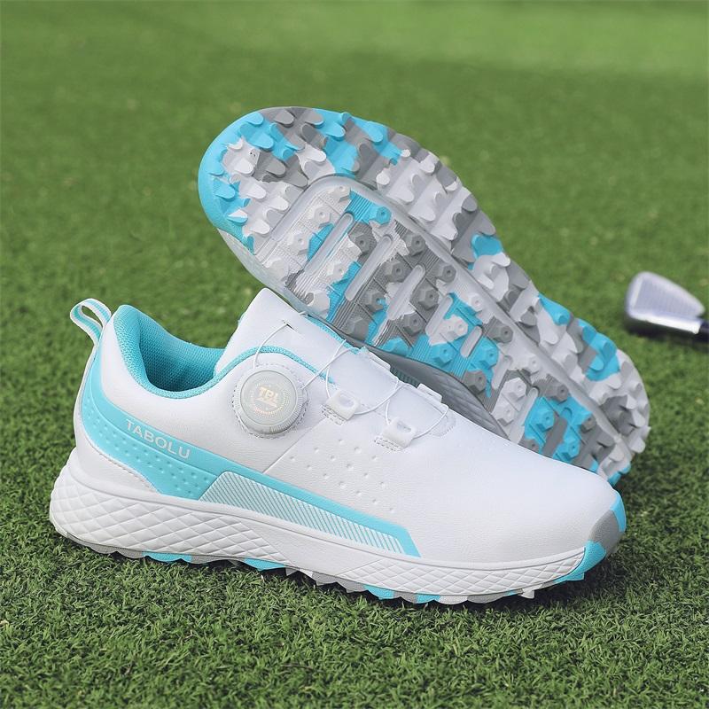 Damskie Buty Golfowe Profesjonalne Skórzane Trampki Duży Rozmiar Outdoorowe do Chodzenia Płaskie Miękkie Modne Golfer