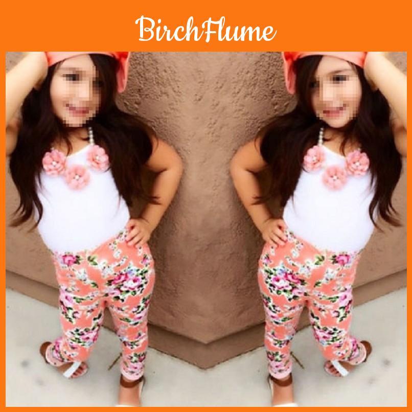 Entzückendes Kleinkind Mädchen Kinder Floral Tops Hosen Hosen Stirnband 3-teiliges Outfit Set Kleidung
