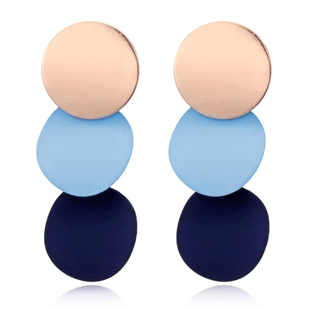 

Women Elegant Round Uneven Earrings Geometric Shining Zinc Alloy Earstud Ear Jewelry Gift