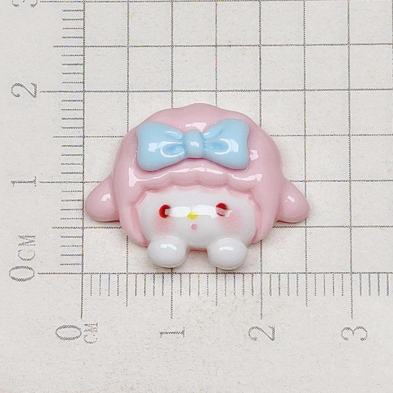 10Pcs Cartoon Cute Cartoon Rabbit, Crystal Ball, Bow, Peach Heart, Cake Scrapbook Craft Diy Miniature Ornament Accessories A7