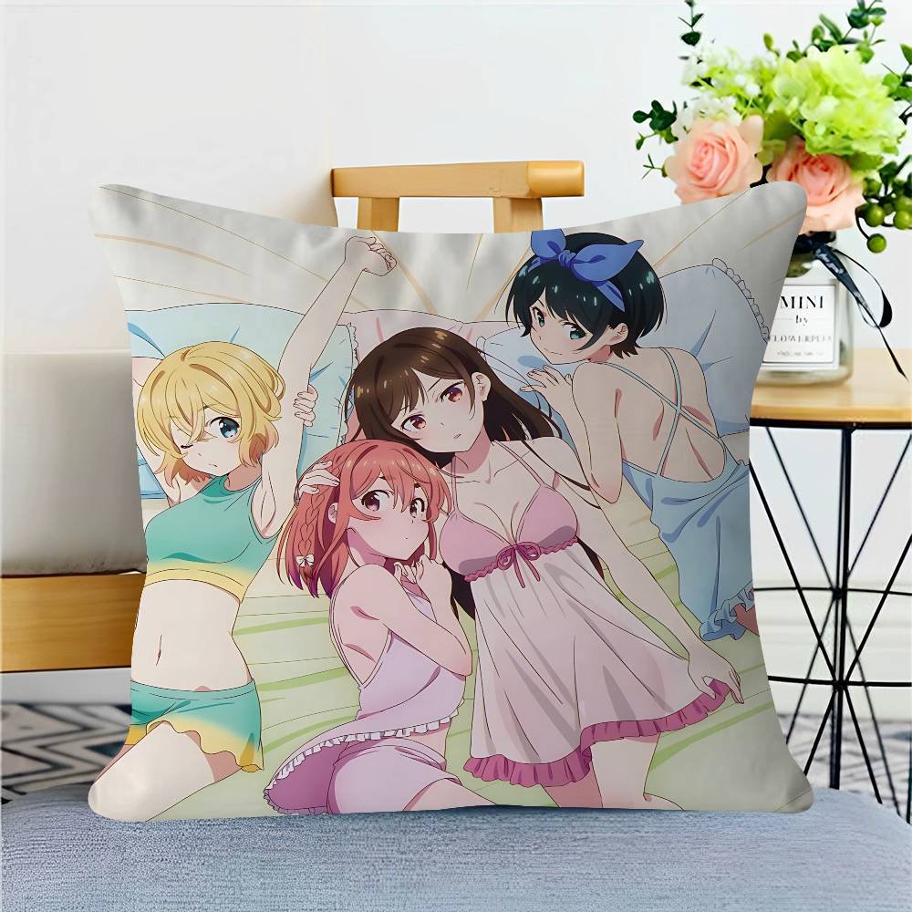 Anime Rent-A-Girlfriend Pillowcase Toon Gift Cushion Cover Bedroom Home Sofa Chair Seat Decor Pillow Case