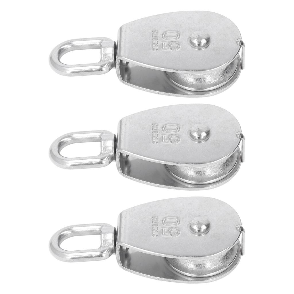 3 szt. Zestaw pojedynczych bloków linowych 400 kg Łożysko Stal nierdzewna Rolka linowa do podnoszenia Pokład łodzi Holowanie