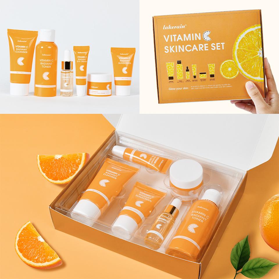 Vitamin C Enriched Skin Care Set - Combat Pigmentation & Fine Lines with Complete Routine Smooth Wrinkles, and Nurture Your Skin