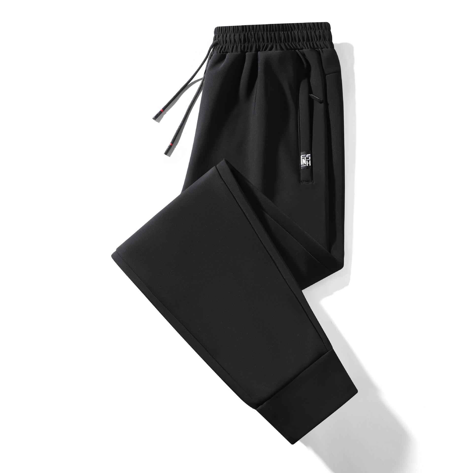 

Чоловічі утеплені флісом потовщені спортивні штани вільного крою з манжетами великого розміру, прямі спортивні штани для осені та зими 8XL