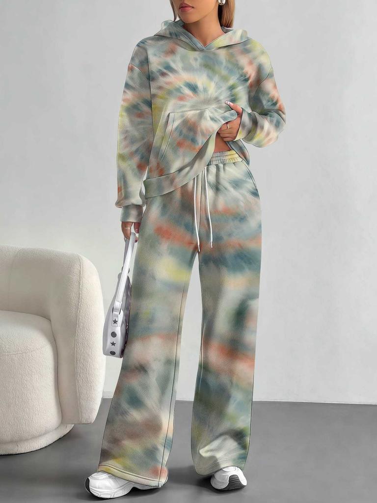 Vertigo European And American Autumn And Winter Casual Long-Sleeved Suit Women'S Hooded Sweater Trousers Two-Piece Set