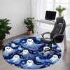 1pc Ghost Floral Office Round Area Rug, Indoor Mat Suitable ForOffice, Under Office Chairs Bedroom Living Room Home Decor, Room Decot102