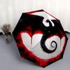 1pc Black Dragon in Front of a Red Moon Automatic Opening/Closing Umbrella with Convenient Three-Fold Design, 8-Bone Iron Frame - Outdoor Umbrell