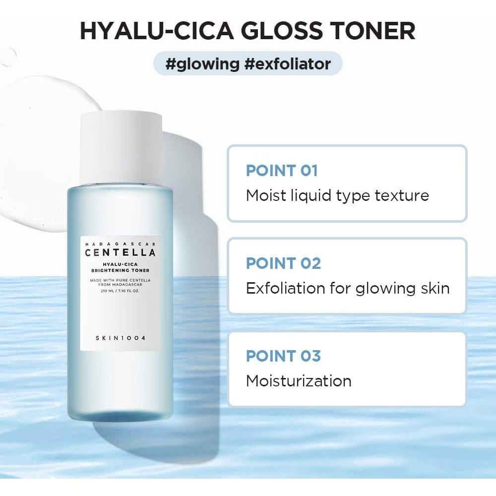 Skin1004 Tonico Illuminante Hyalu-CICA 7.10 fl.oz(210ml) | Acido Ialuronico CICA Niacinamide | Soluzioni Multi-Care Idratanti e Rinfrescanti