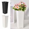 Black White Flower Vase Plastic Nordic Style Decorative Vase Vertical Stripes Design Desktop Decor Ornament Flower Arrangement