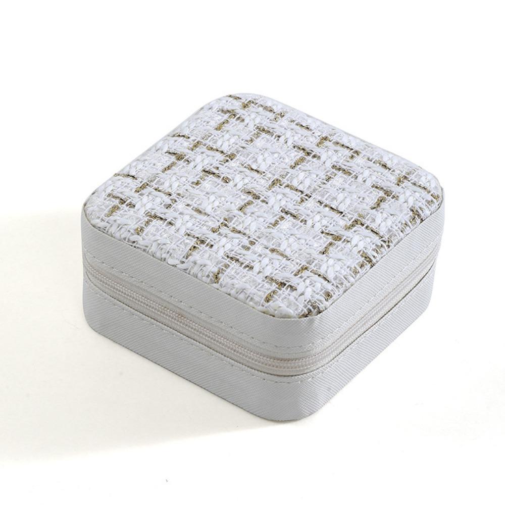 PU Leather Earring Storage Case Double Layer Rings Bearer Box Fashion Jewelry Packing Bag  Vacation