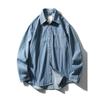 American Retro Washed Stripes Denim Shirt Jacket Men's Long Sleeves 2024 New Spring and Autumn Export Men's Shirt