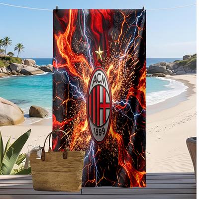 AC Milan Printed Beach Towel Quick Dry Soft TowelPortable Large Rectangular Beach Blanket for Travel Swimming Pool