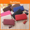 Stylish Long Zipper Wallet For Women With Trendy Tassel Design In Elegant Colors
