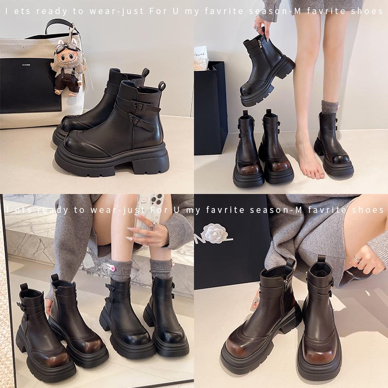 French Platform Martin Boots Women's 2025 New Autumn Temperament Commuter British Style Short Boots Versatile Fashion Boots