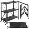 GESTEL 3-level Folding Shelf, Black, On Wheels