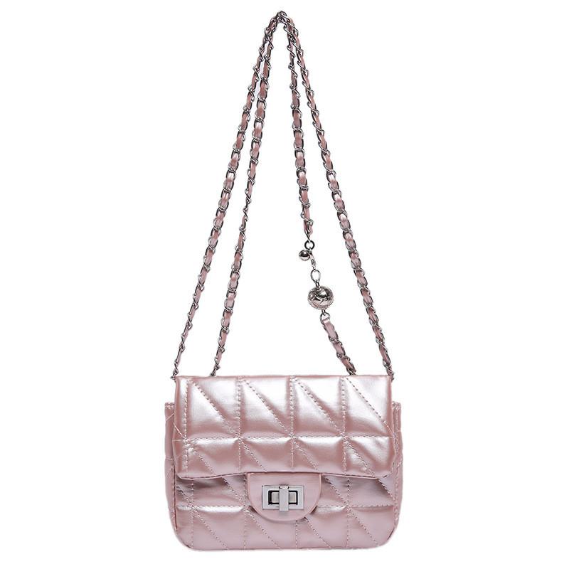 Trendy Black White Pink Silver Pu Small Square Shoulder Bag For Stylish Women