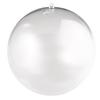 Bola de plástico, em 2 partes, 14cm ø, cristal, com furo de 15 mm para guirlanda LED