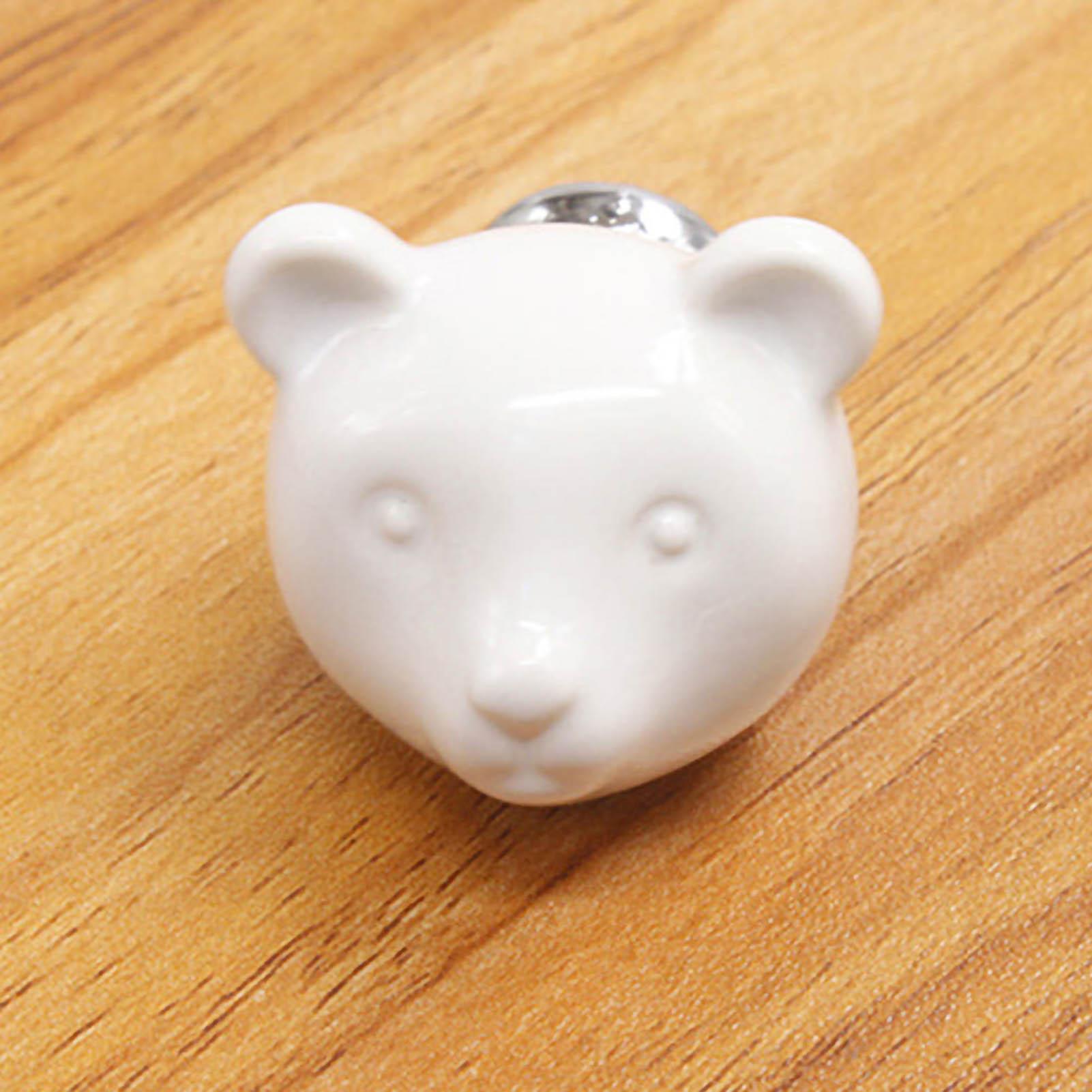 

Ceramic Bear Door Knob Drawer Cupboard Wardrobe Furniture Pull Handle Hardware (White) белый