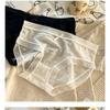 Women Mid Waist Ice Silk Lace Solid Color Antibacterial Crotch Comfortable Ladies Panties