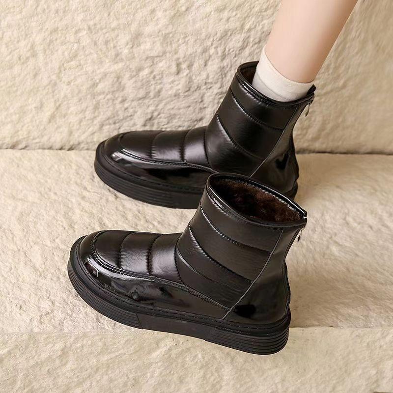Autumn and winter new retro thick-soled heightening non-slip cotton shoes women's velvet thickened warm versatile snow boots