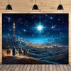 2D Dreikönigskamelreise Kulissentuch Sternennacht Bethlehem Dekoration
