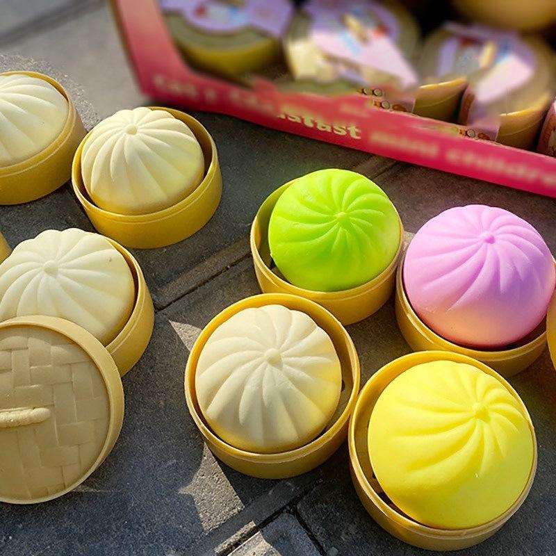 Dev Mantı Sıkmalık Oyuncaklar Anksiyete Giderici Parmak Oyuncak Simülasyon Yiyecek Buharda Pişirilmiş Dolgulu Poğaça Yumuşak Sıkma Decompression Hamur Oyuncak