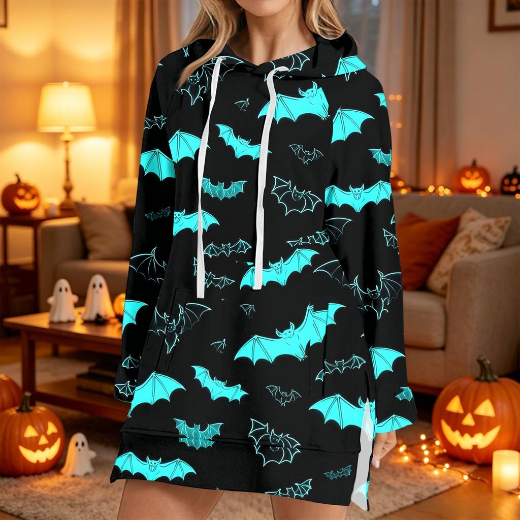 Women's Casual Long Sleeve Halloween Print Hoodie Pullover Top