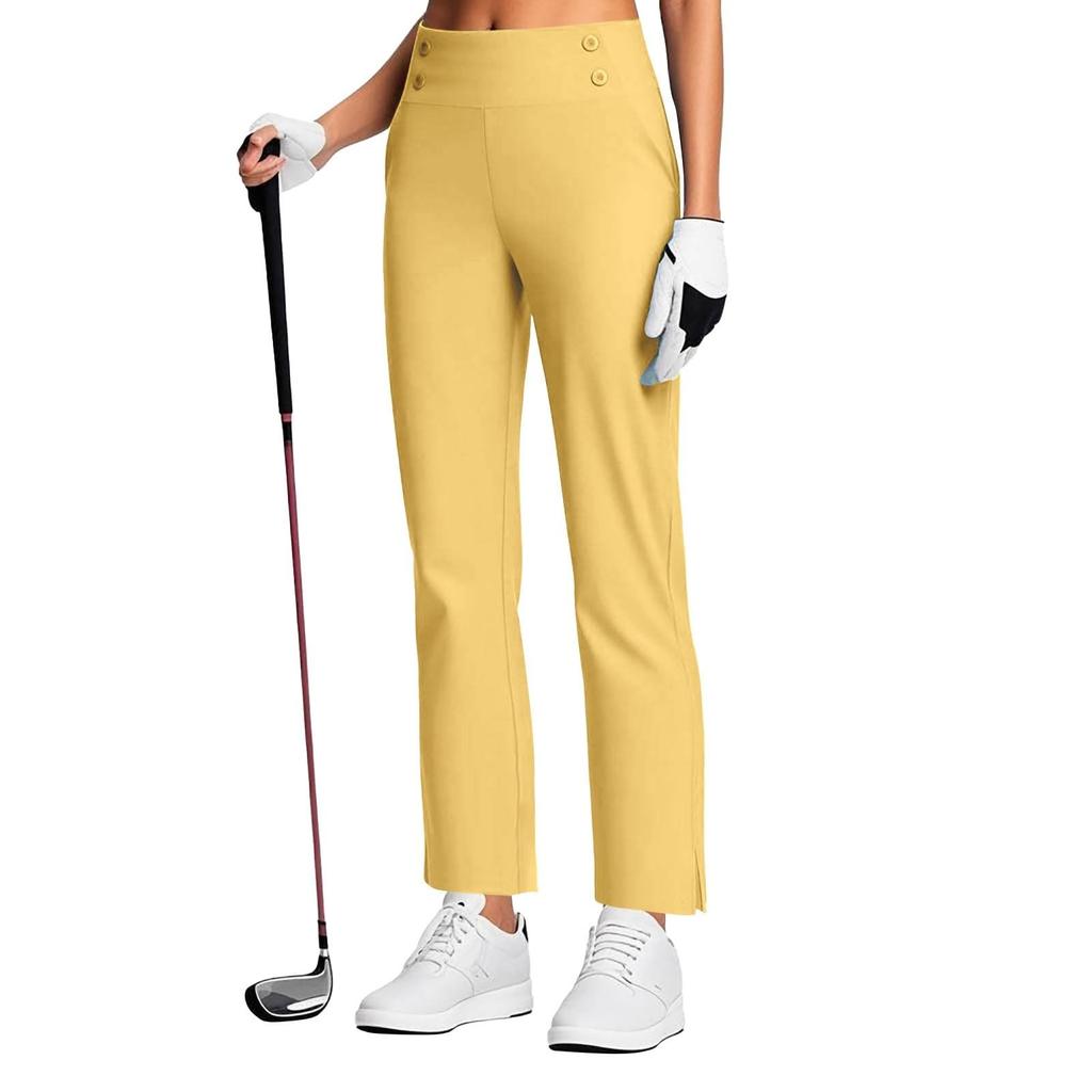 Women's Fashionable Solid Color Pocket Pants High Waist Sports Yoga Casual  Pants