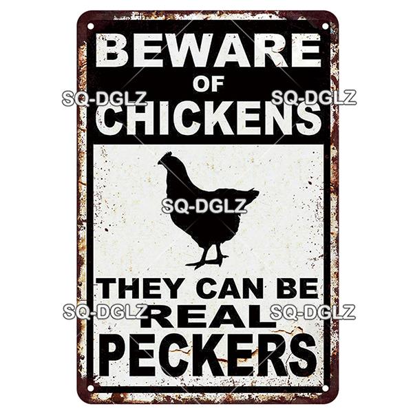 SQ-DGLZ Placă metalică vintage de avertizare Ouă de găini Placă de tablă Placă pentru magazin Home Bar Decor de perete Autocolant Placă de decorare Poster