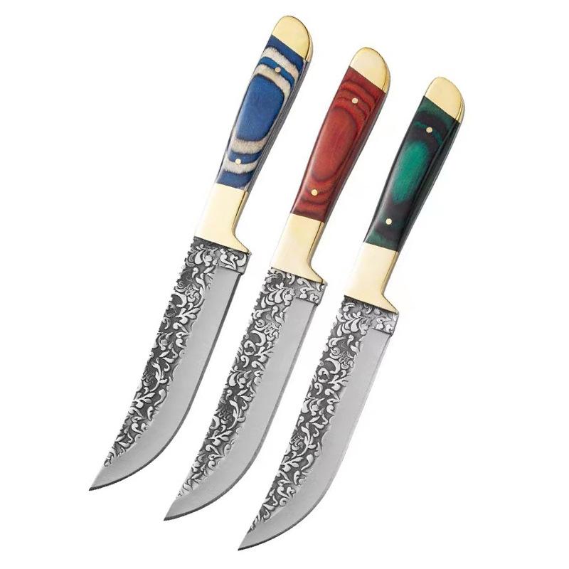 Coltello da macellaio forgiato per disossare, coltello da cucina mongolo in acciaio inossidabile, coltello da frutta per carne, coltello da bistecca di agnello arrosto con copertura