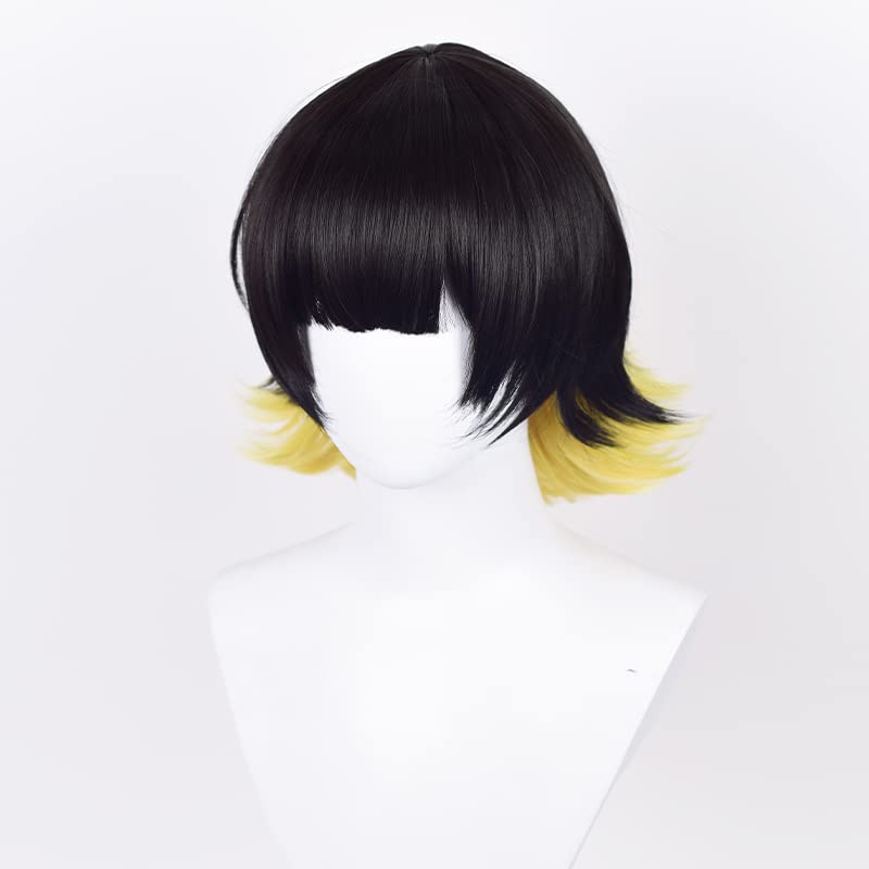 Blaues Locken-Stil Horaku Mawaki Perücke, Cosplay Perücke, Hitzebeständig, Schulveranstaltungsperücke mit Netz (Horaku Mawaki [Perücke])