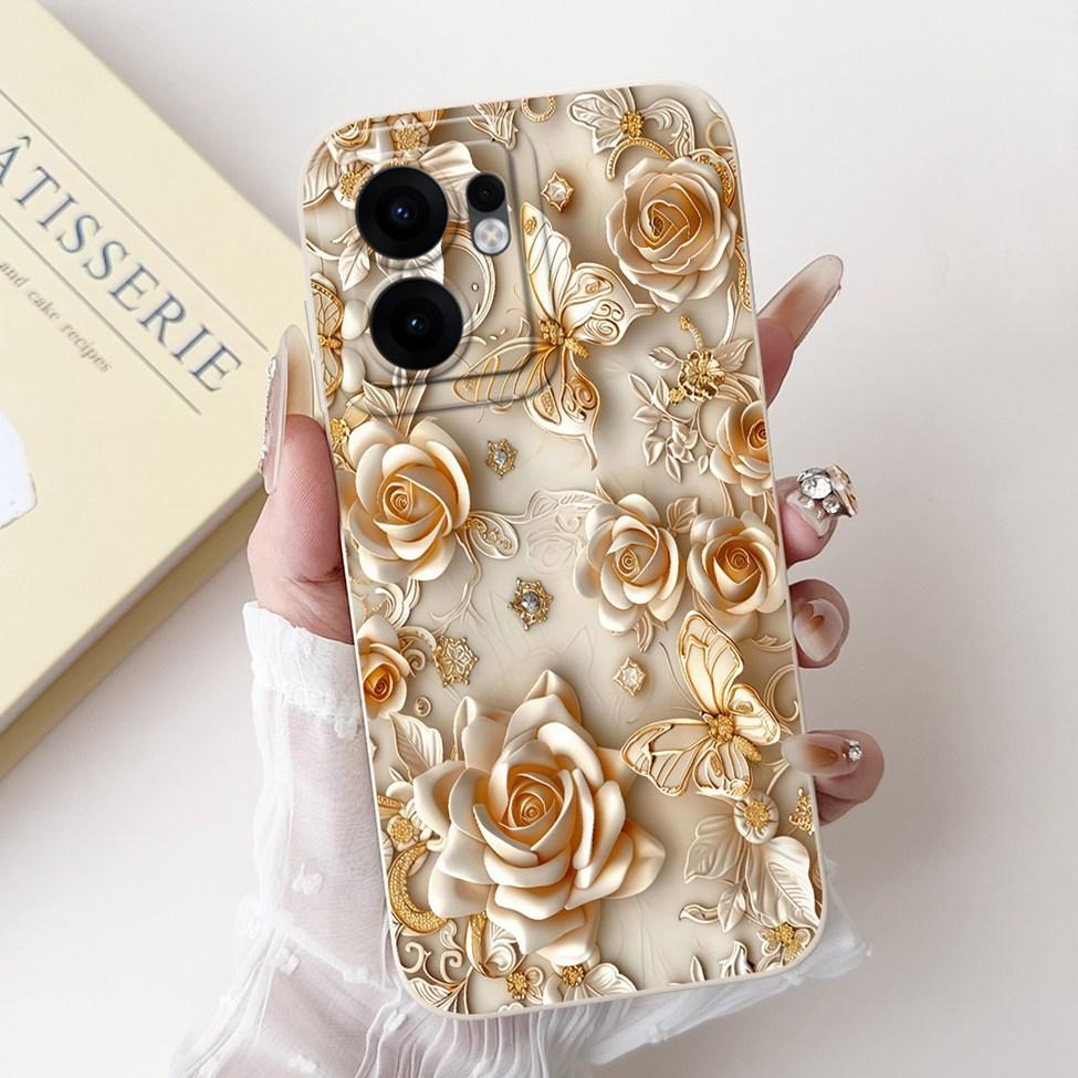 Für Oppo Reno 13F 4G CPH2701 5G CPH2699 Handyhülle Für Oppo Reno 13F Hülle Stoßfest Luxus Niedliche Katze Panda Mode Blumen Liebe