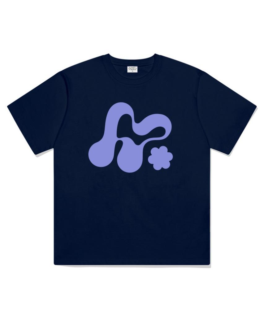 Deomopeuhauseu Morf Big Symbol Oversized Short Sleeve T-Shirt Navy